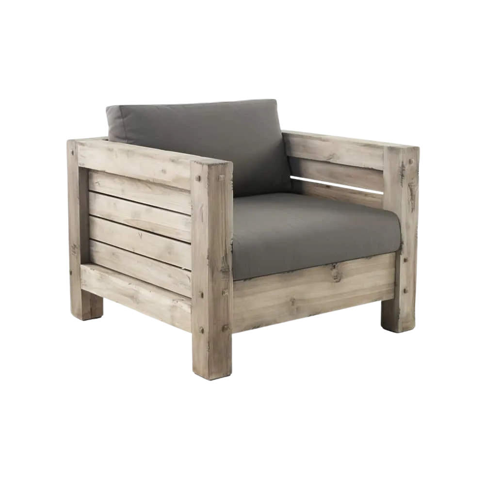 Lodge Outdoor Distressed Teak Club Chair