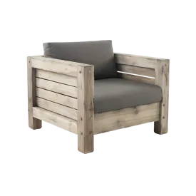 Lodge Outdoor Distressed Teak Club Chair