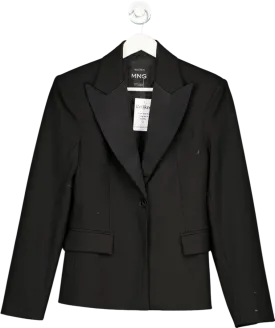 MANGO Black Wool Blend Blazer UK S