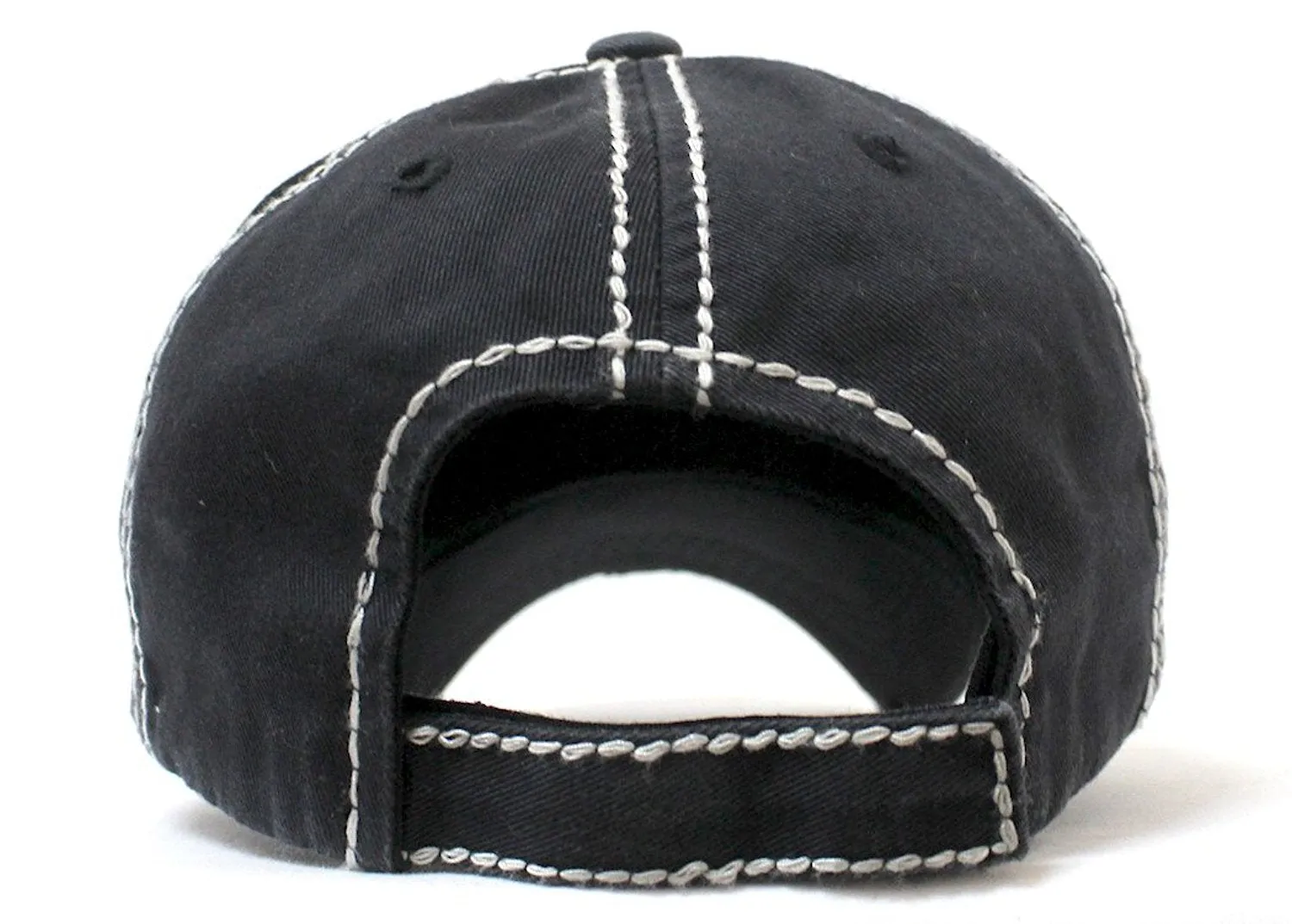 New!! Black Wild Child Floral Arrow Embroidery Cap