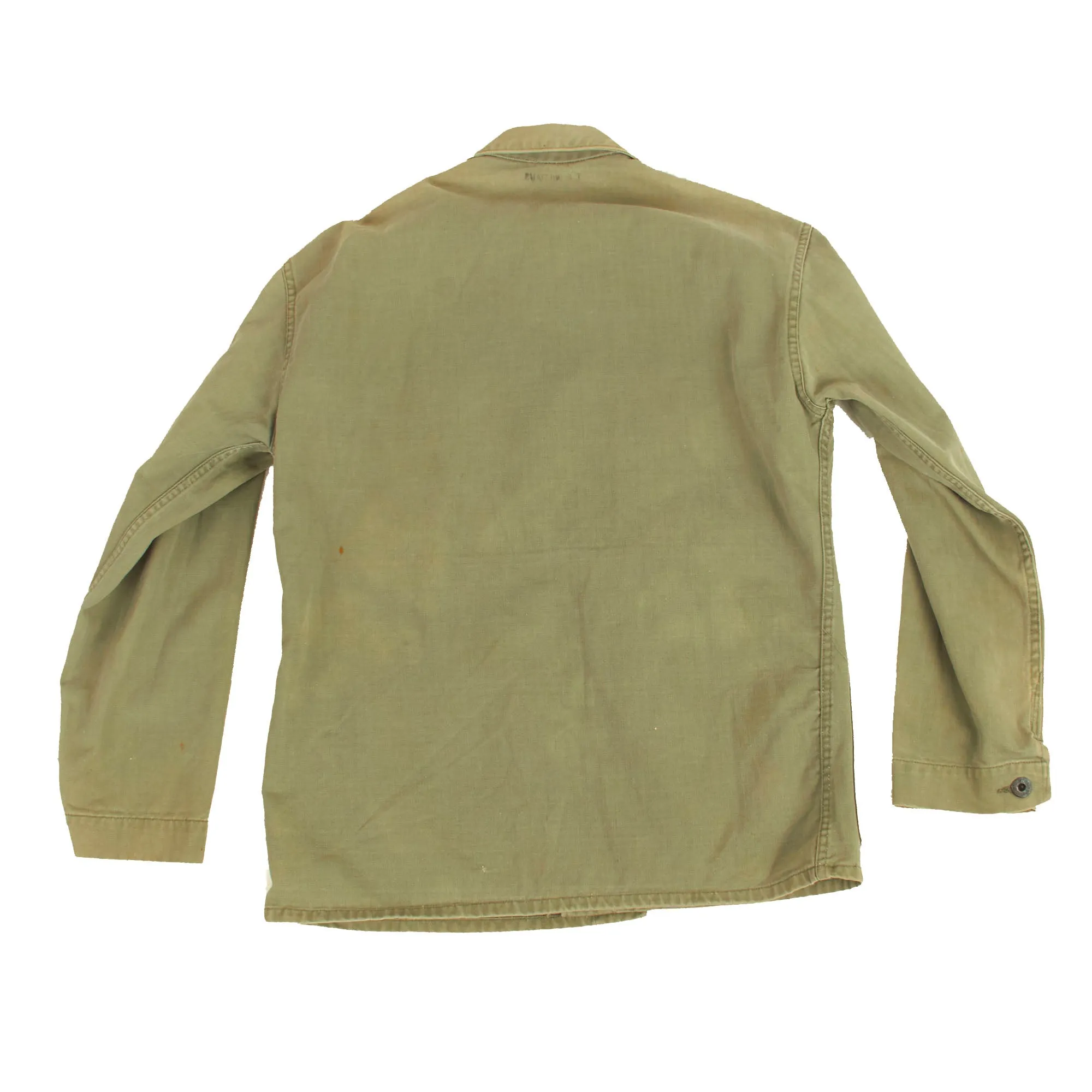Original U.S. WWII Named USMC HBT Herringbone Twill P41 Combat Jacket With Gunnery Sergeant Chevrons