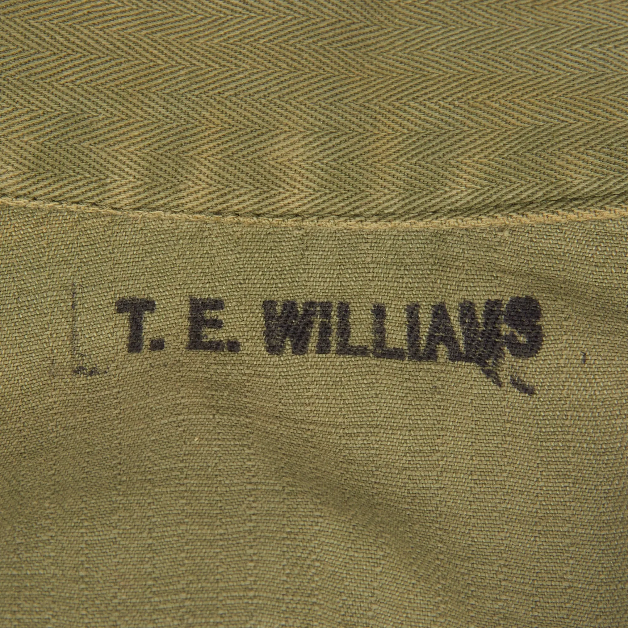 Original U.S. WWII Named USMC HBT Herringbone Twill P41 Combat Jacket With Gunnery Sergeant Chevrons