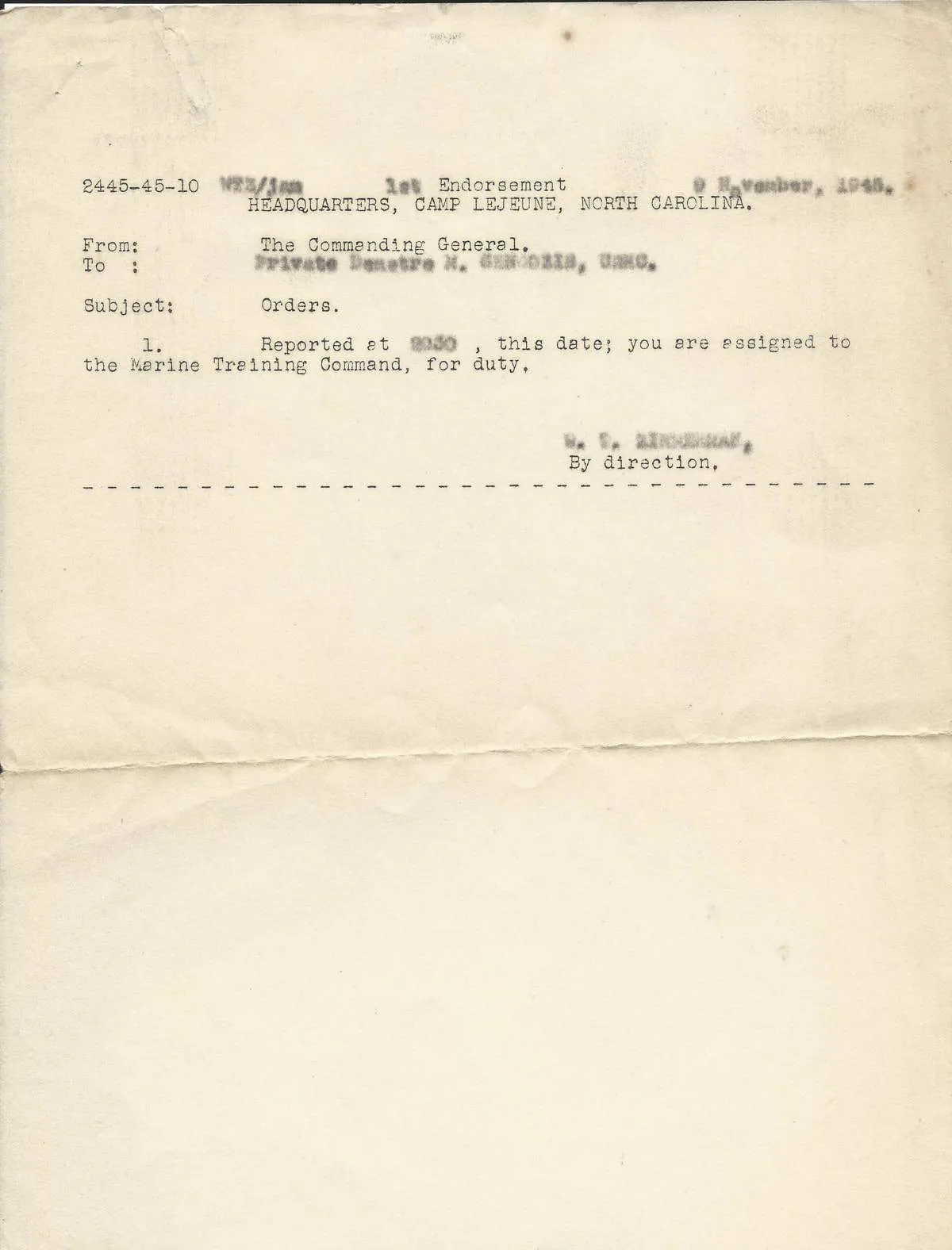 Original U.S. WWII USMC 1st Marine Division Named Grouping