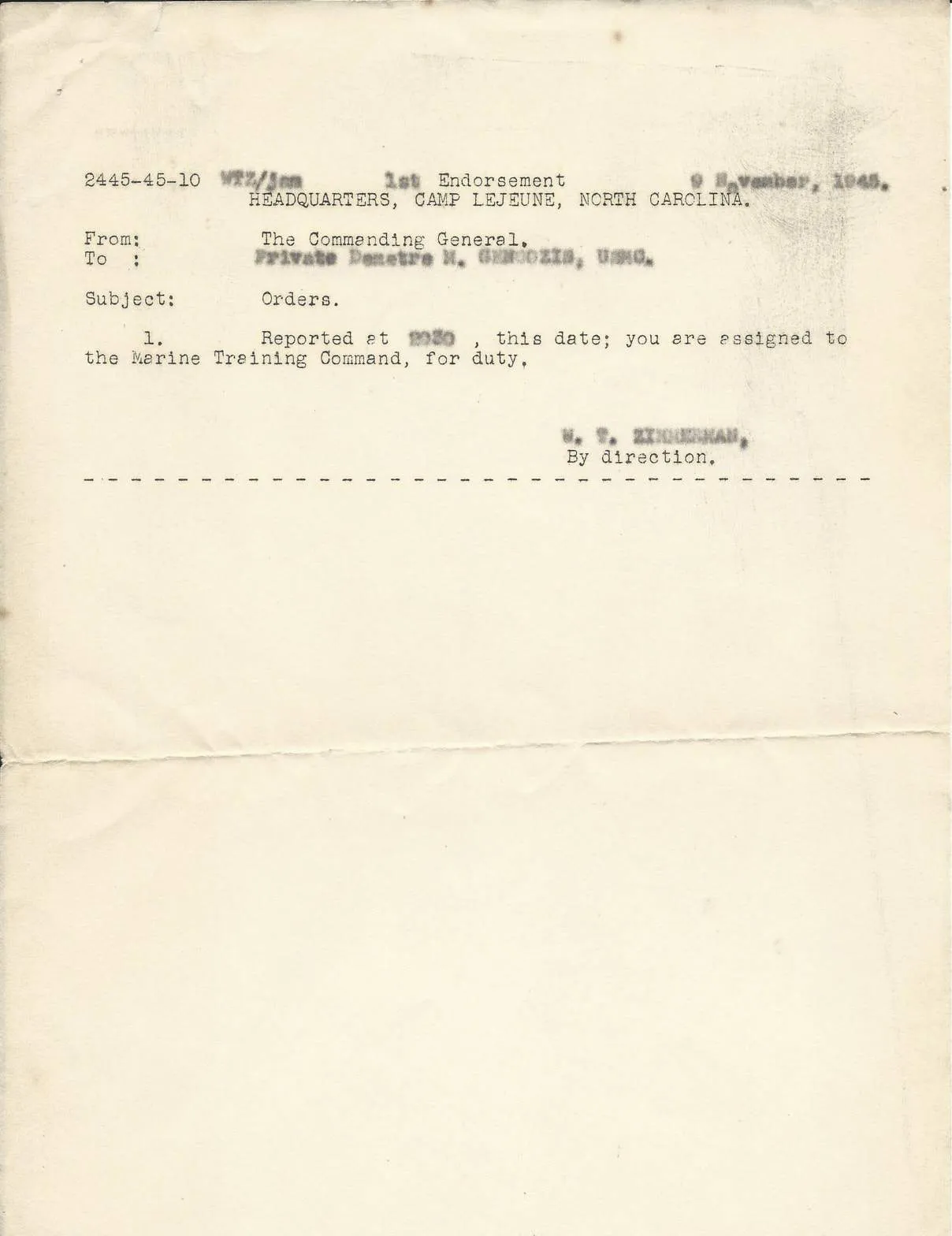 Original U.S. WWII USMC 1st Marine Division Named Grouping
