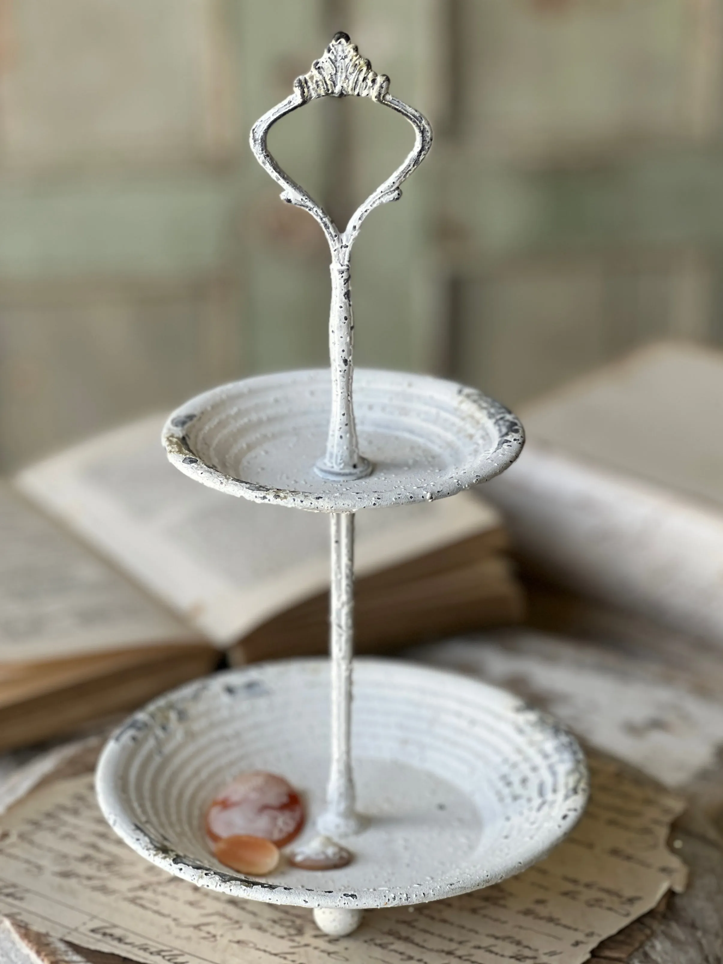 Pale Panache Two Tier Stand | 10.5" | Cream| CASE PACK SPECIAL! $1.95