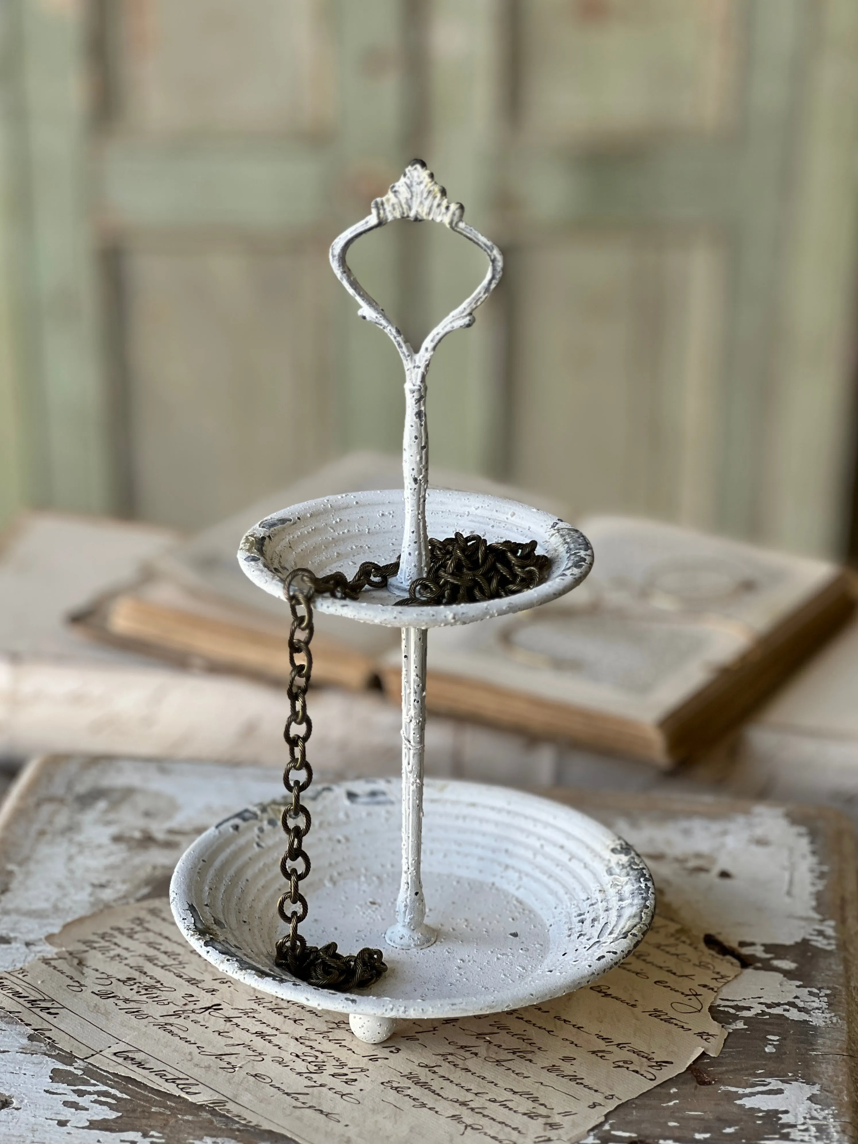 Pale Panache Two Tier Stand | 10.5" | Cream| CASE PACK SPECIAL! $1.95