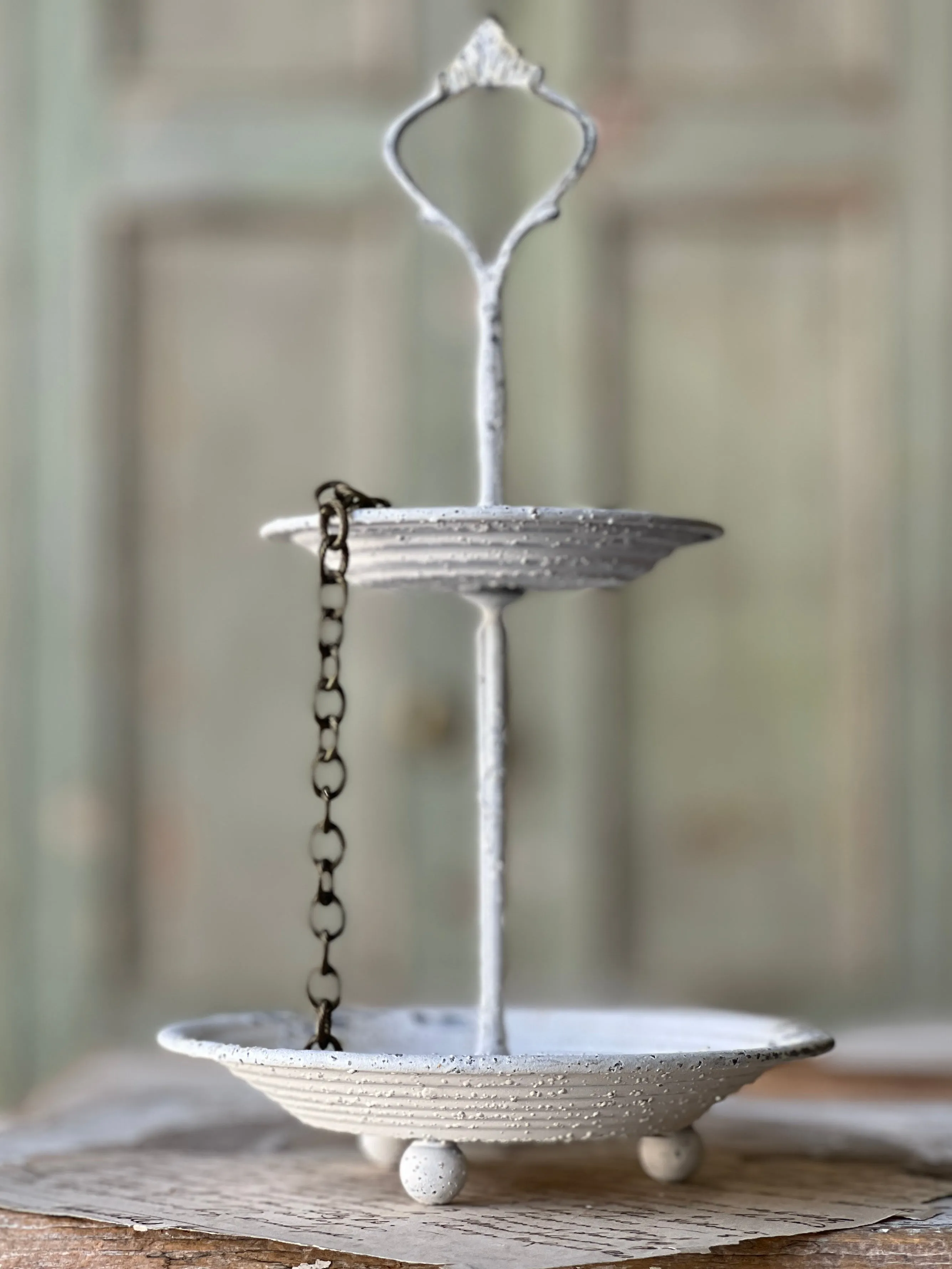 Pale Panache Two Tier Stand | 10.5" | Cream| CASE PACK SPECIAL! $1.95