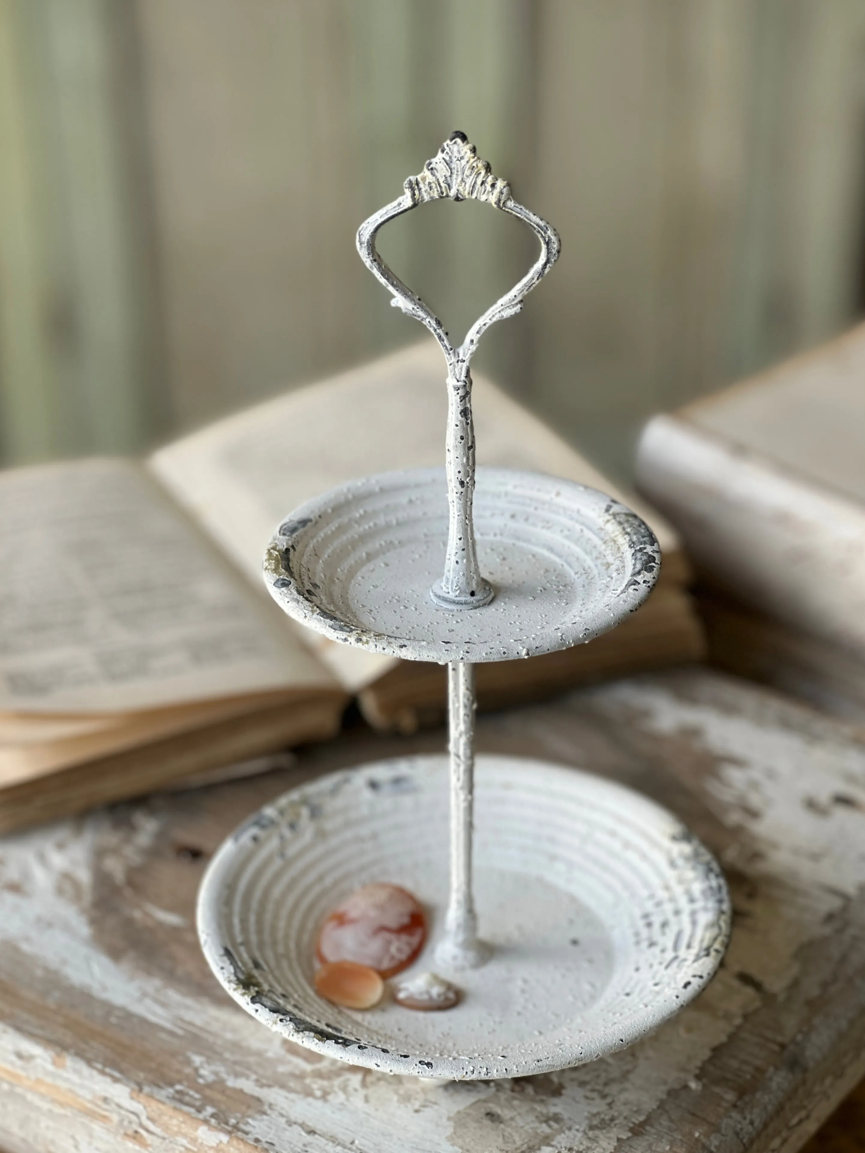 Pale Panache Two Tier Stand | 10.5" | Cream| CASE PACK SPECIAL! $1.95