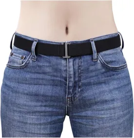 SANSTHS Womens Invisible Adjustable Elastic No Show Flat Buckle Stretchable Belt for Jeans Pants Dresses