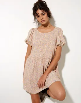 Senza Dress in 70's Prairie Girl Floral