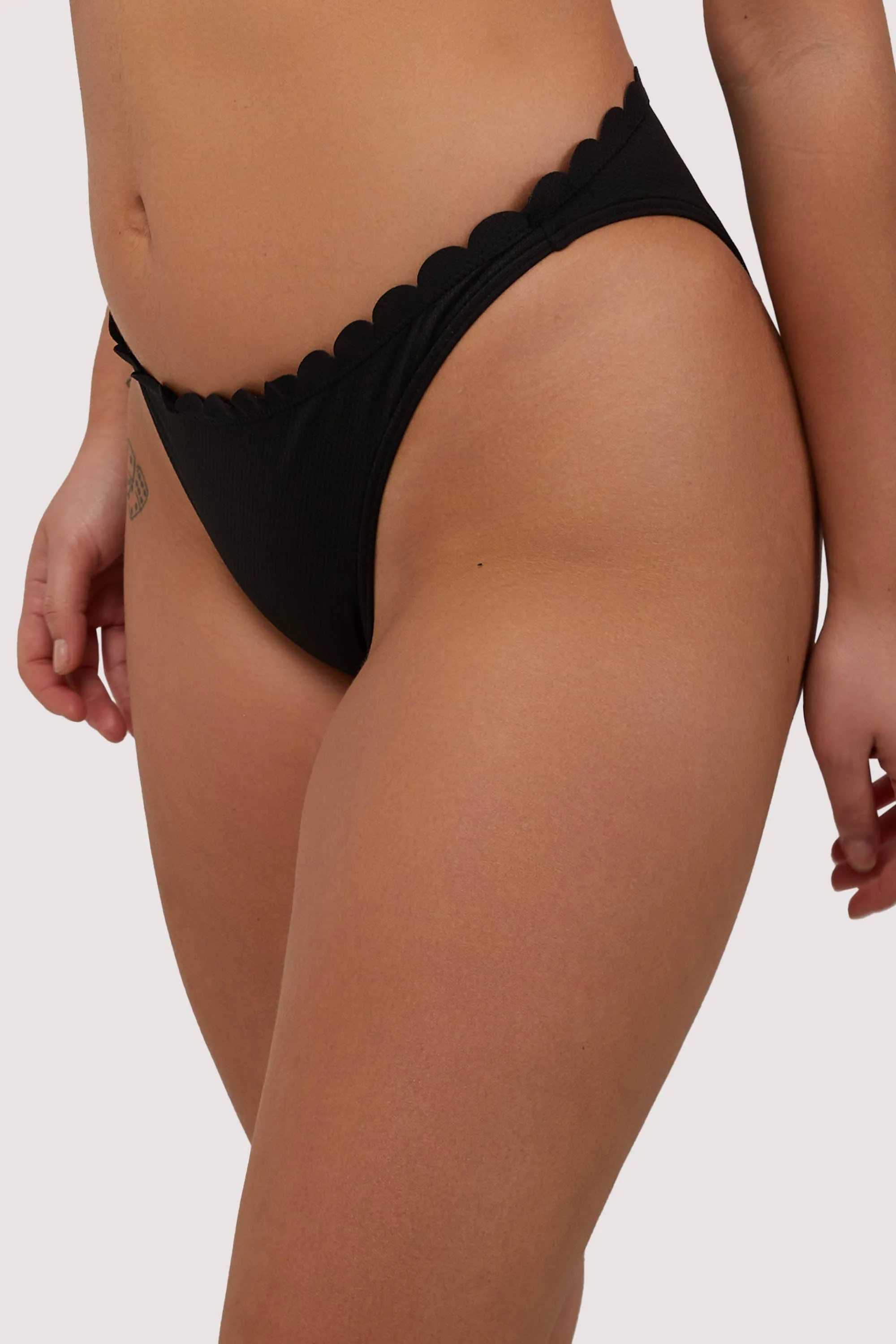 Sophia Mix & Match Black Scallop High-Leg Bikini Bottom