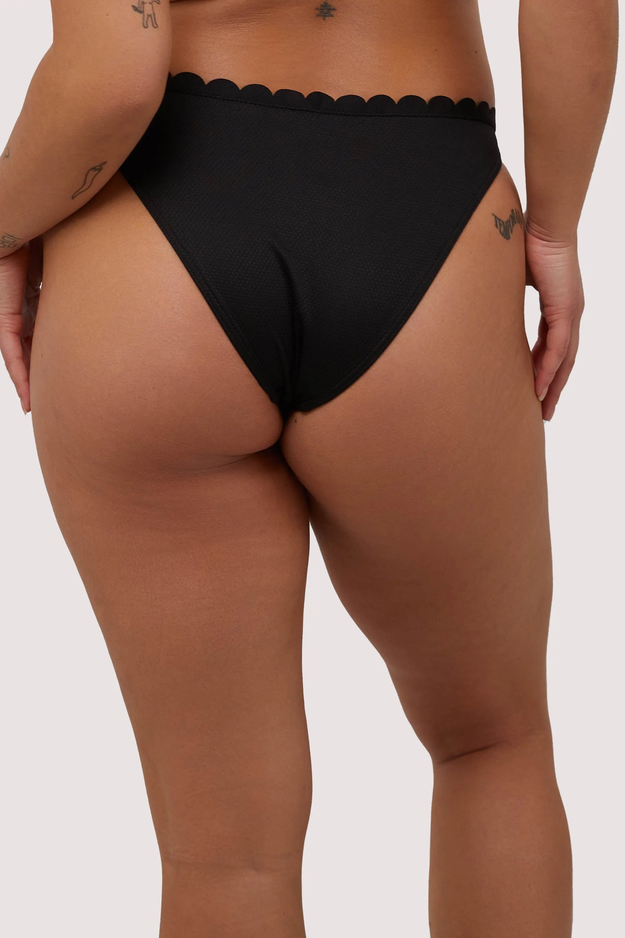Sophia Mix & Match Black Scallop High-Leg Bikini Bottom