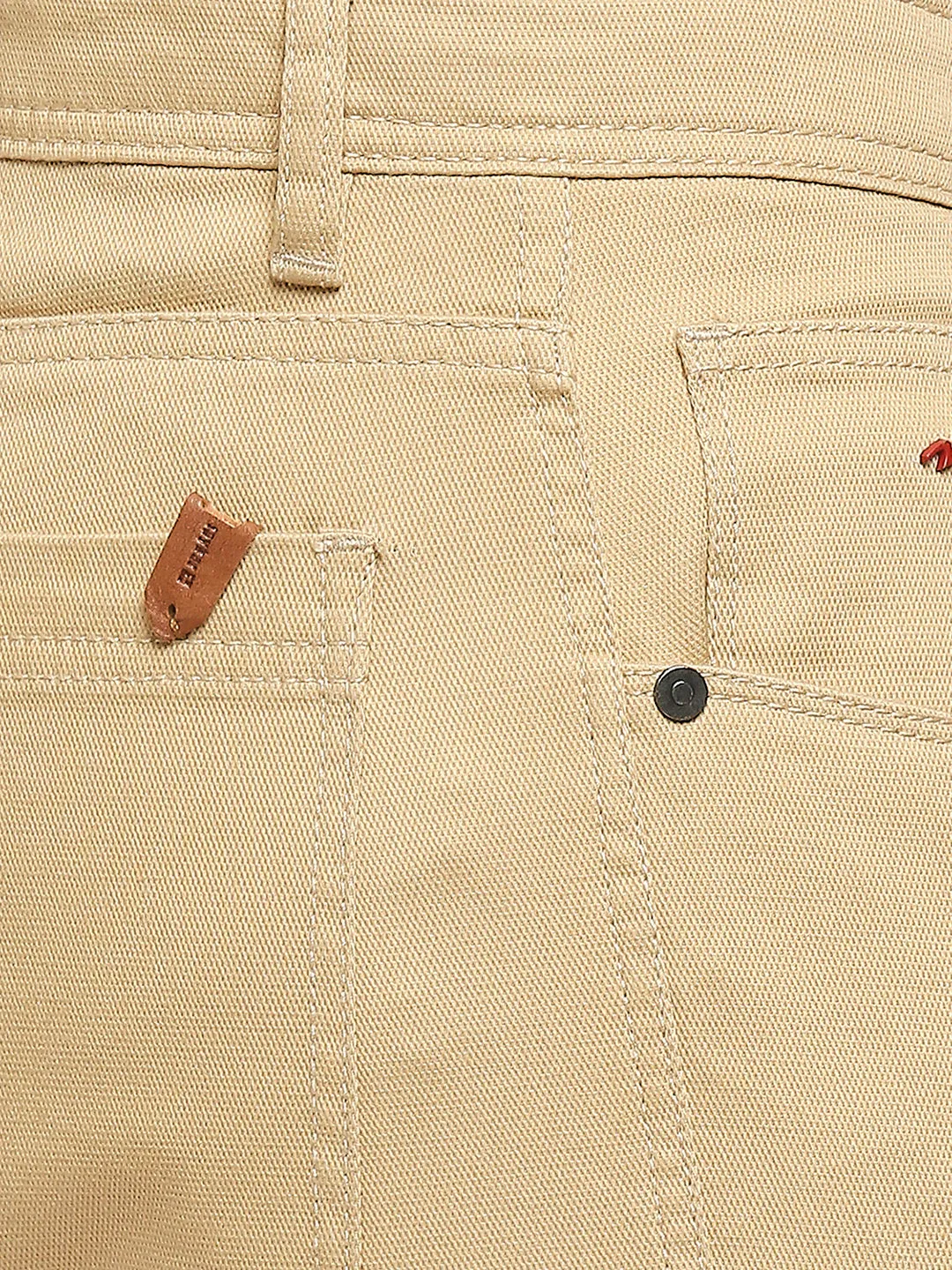 Spykar Men S and Khaki Solid Slim Mid-Rise Trouser