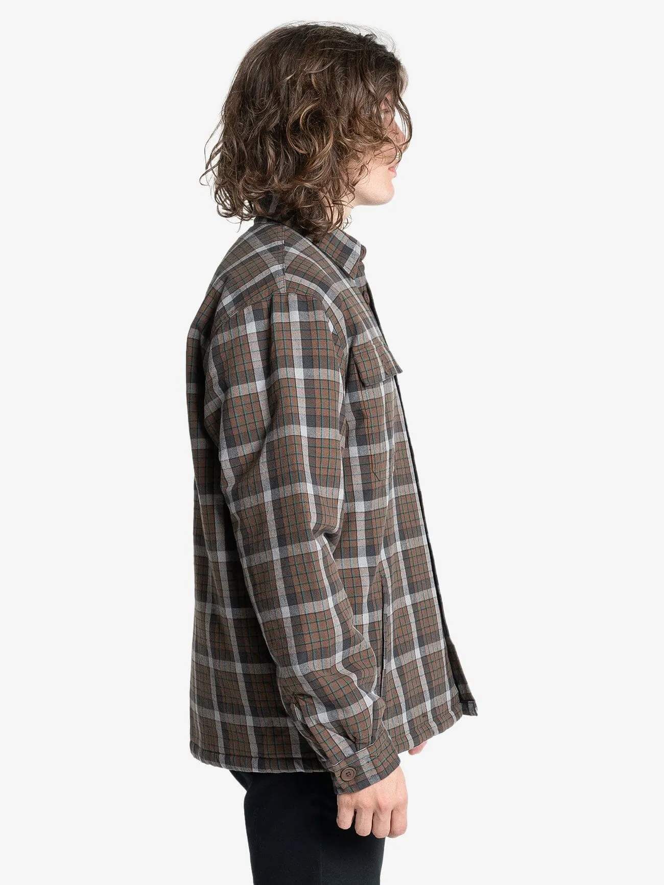 Thrills Labour Flannel Jacket - Brown