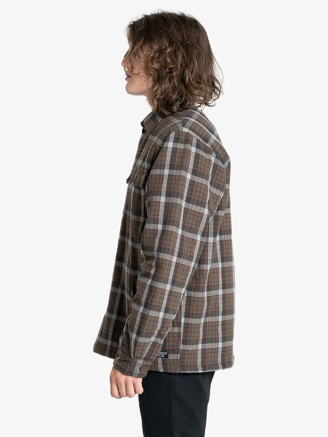 Thrills Labour Flannel Jacket - Brown