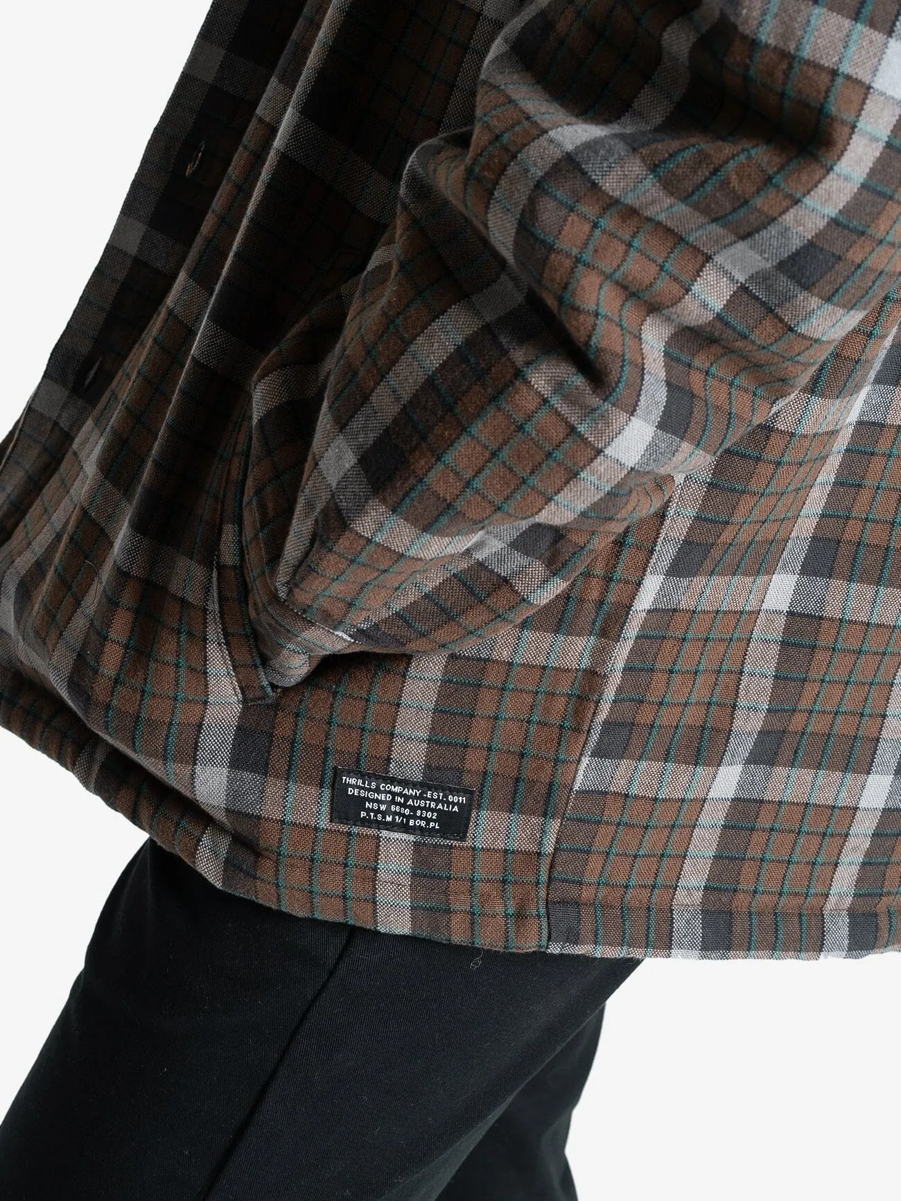 Thrills Labour Flannel Jacket - Brown