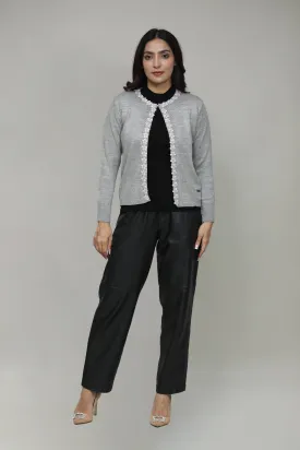 Women Woolen Front Open Fancy Short Coat