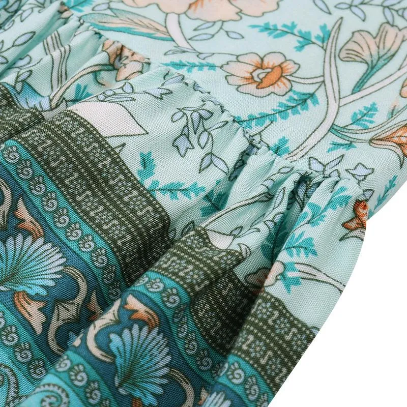 Women's bohemian floral maxi dress