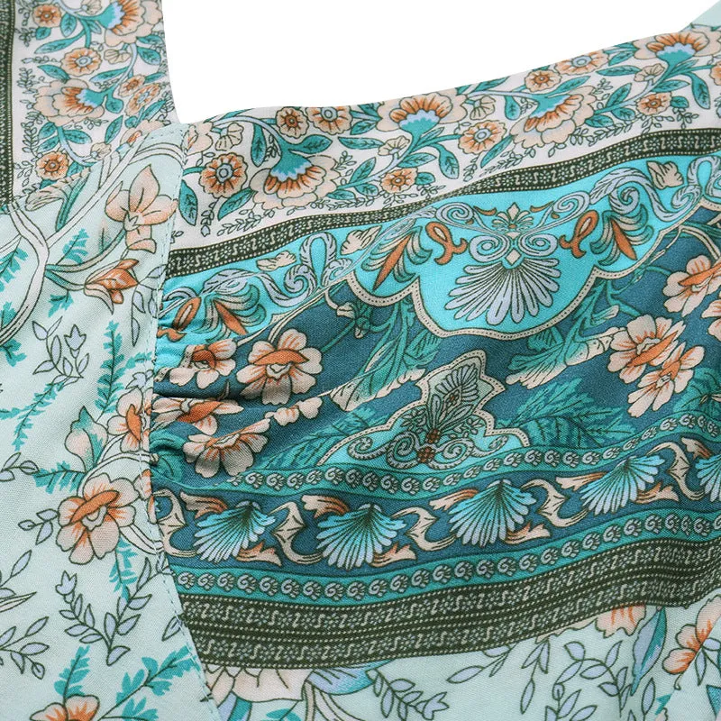 Women's bohemian floral maxi dress