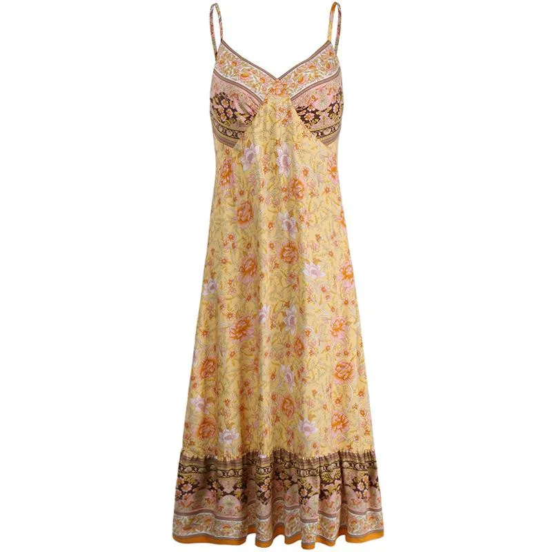 Women's bohemian floral maxi dress