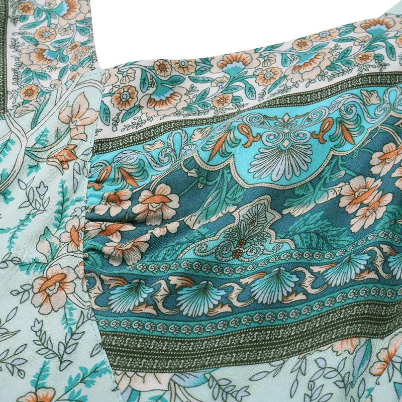 Women's bohemian floral maxi dress