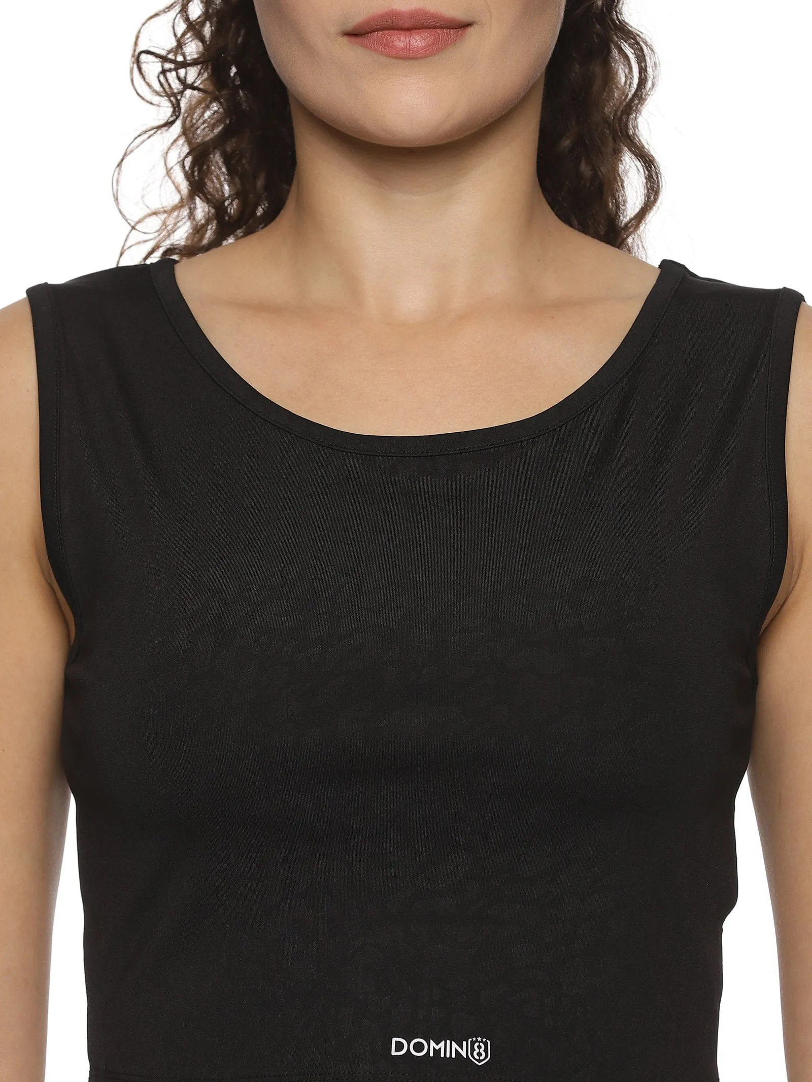 Women's Leopard Printed Black Tank Top