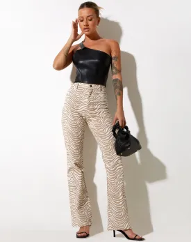 Zoven Flare Trouser in Tonal Zebra